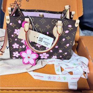 Louis Vuitton Brown and Pink Floral Mini Bag